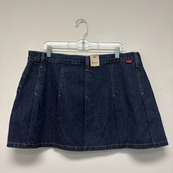 Womens Mini Skirt Dark Blue Denim Size 34 #237 - Picture 2 of 5